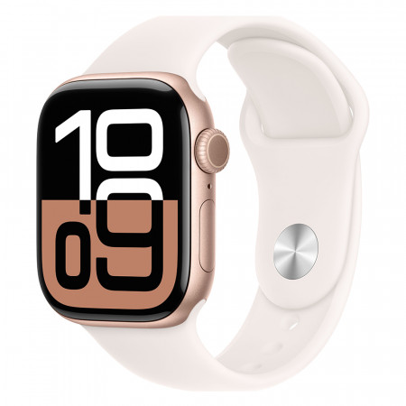 Apple Watch 10 42mm, Aluminum Rose Gold/Light Blush Sport Band M/L Apple Watch 10 42mm, Aluminum Rose Gold/Light Blush Sport Band M/L