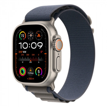 Apple Watch Ultra 2 49mm Titanium Alpine Loop, Blue M