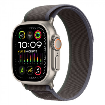 Apple Watch Ultra 2 49mm Titanium Trail Loop, Blue/Black S/M