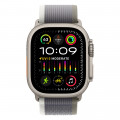 Apple Watch Ultra 2 49mm Titanium Trail Loop, Green/Gray M/L