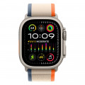 Apple Watch Ultra 2 49mm Titanium Trail Loop, Orange/Beige S/M