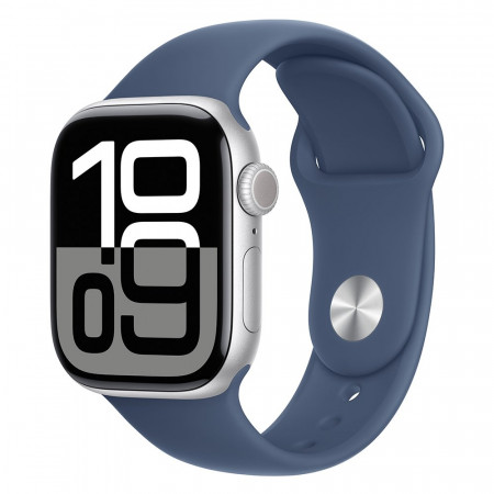 Apple Watch 10 46mm, Aluminum Silver/Denim Sport Band M/L Apple Watch 10 46mm, Aluminum Silver/Denim Sport Band M/L