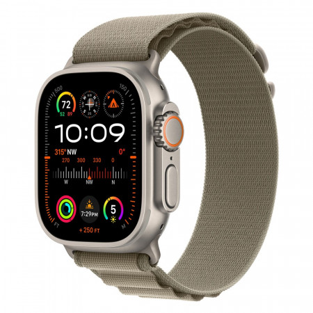 Apple Watch Ultra 2 49mm Titanium Alpine Loop, Olive S